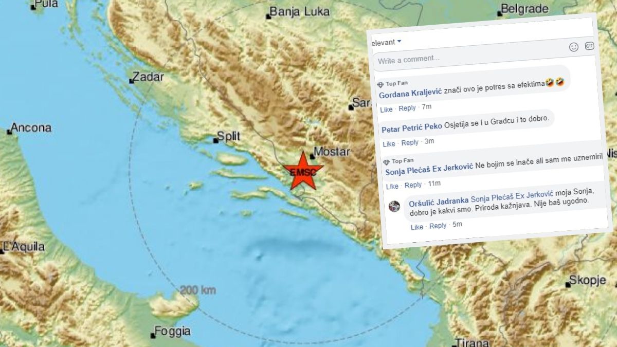 Potres u BiH, tresla se i Dalmacija: "Inače se ne bojim, ali me uznemirilo"